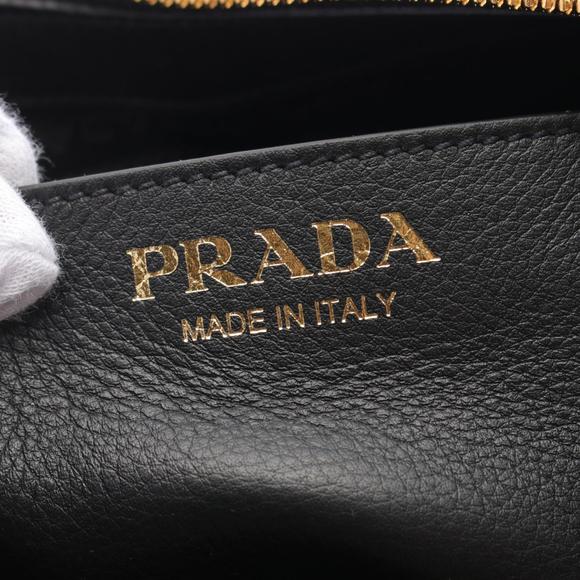 Prada PRADA SOFT GRAIN Shoulder Bag Leather Black - Picture 4 of 4